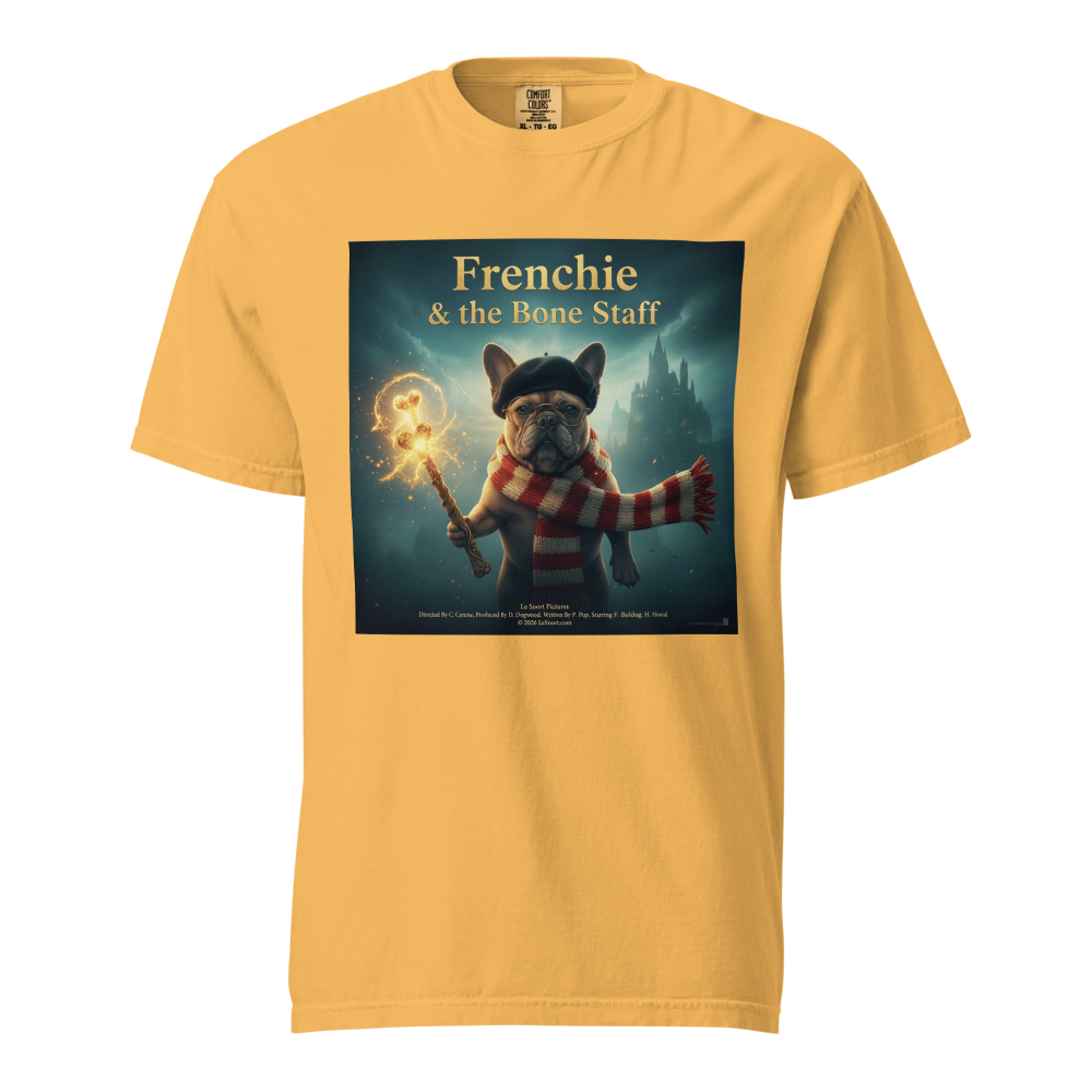 Lesnort - "Frenchie & the Bone Staff" Wizard Dog Graphic Tee