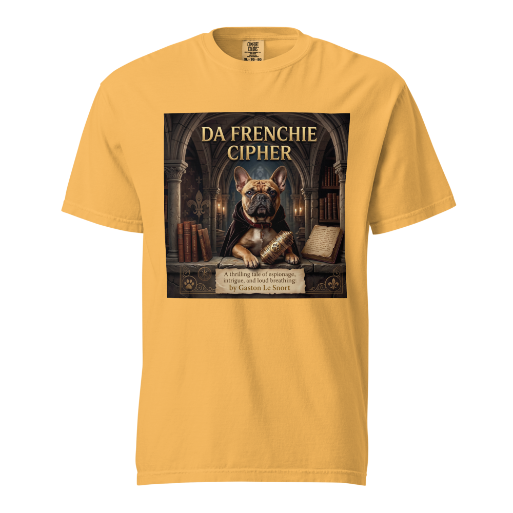 Lesnort - "Da Frenchie Cipher" Funny Book Cover Tshirt