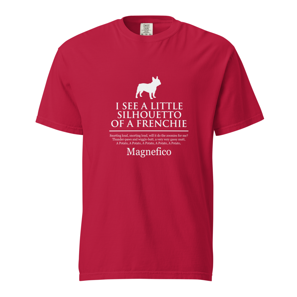Lesnort - "Silhouetto of a Frenchie" Funny Dog Song Tshirt