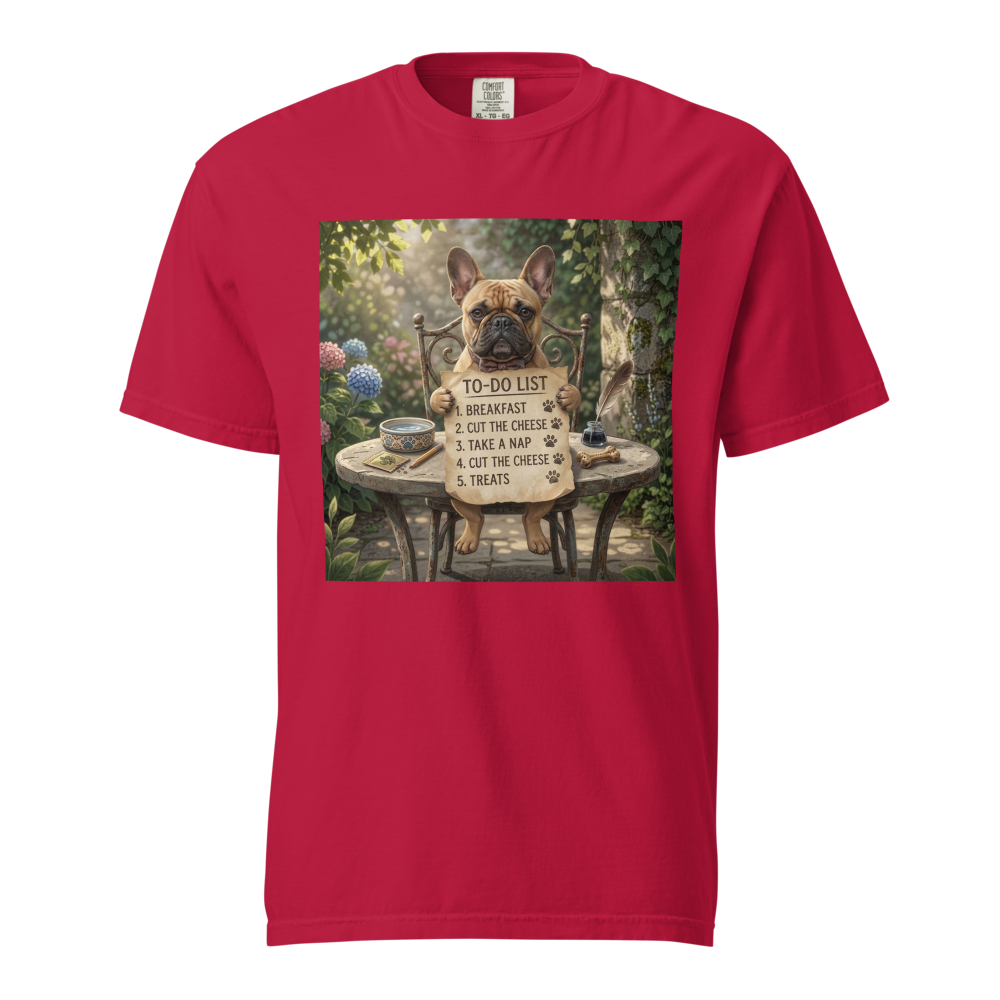 Lesnort - "Daily Schedule" Funny French Bulldog T-Shirt
