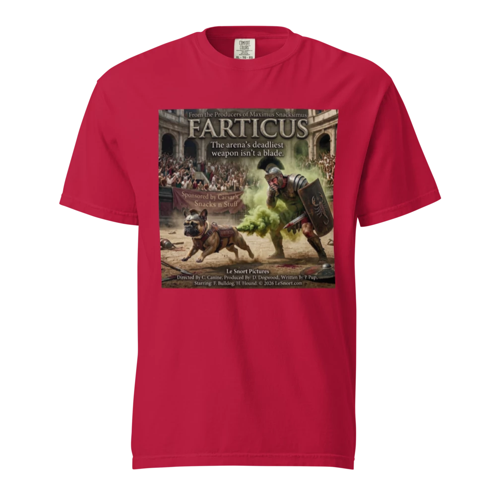 Lesnort - "Farticus" Funny Gladiator Frenchie Parody Tshirt