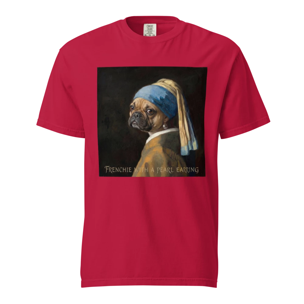 Lesnort - "Frenchie With A Pearl Earring" Classic Art Parody Graphic Tee