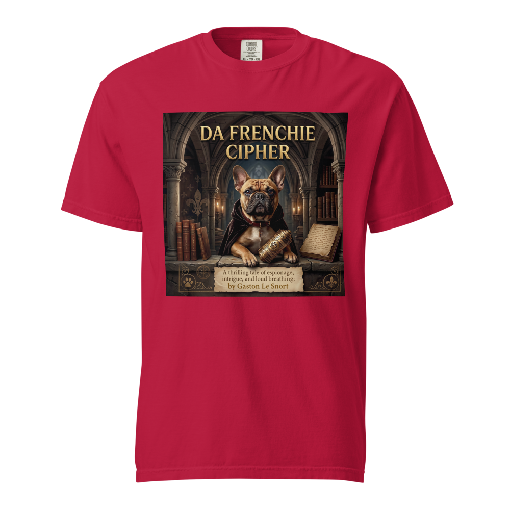 Lesnort - "Da Frenchie Cipher" Funny Book Cover Tshirt