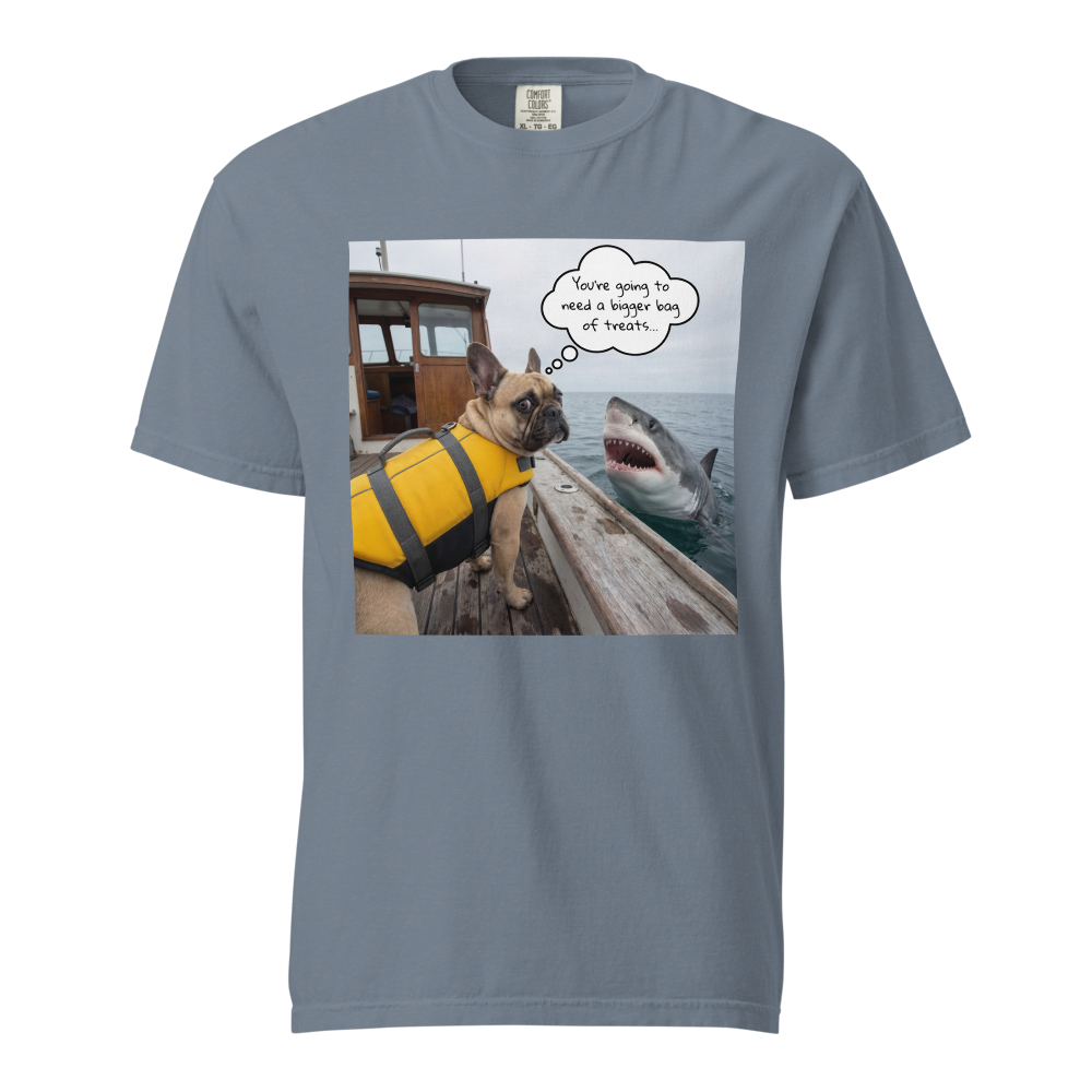 Lesnort - "Bigger Bag of Treats" Shark Parody Frenchie Tee
