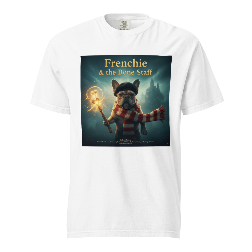 Lesnort - "Frenchie & the Bone Staff" Wizard Dog Graphic Tee
