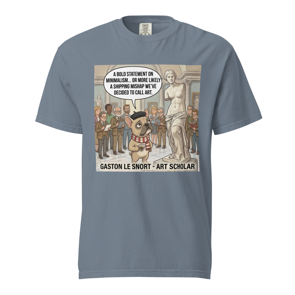 Lesnort - Gaston Le Snort – Art Scholar - Snobby French Bulldog Museum T-Shirt