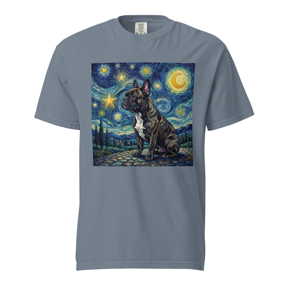 Lesnort - "Starry Night Frenchie" Fine Art Graphic T-Shirt