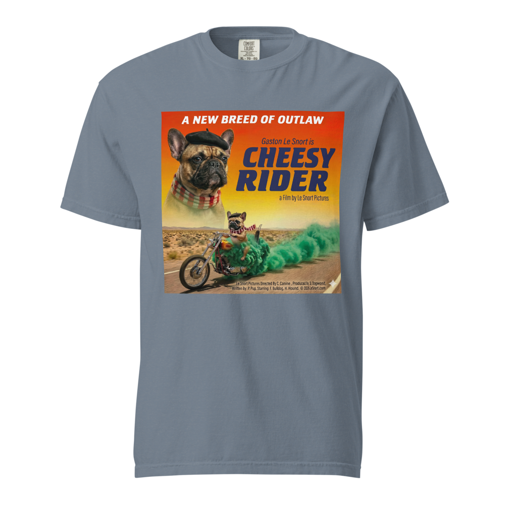 Lesnort - "Cheesy Rider" Biker Dog Graphic T-Shirt
