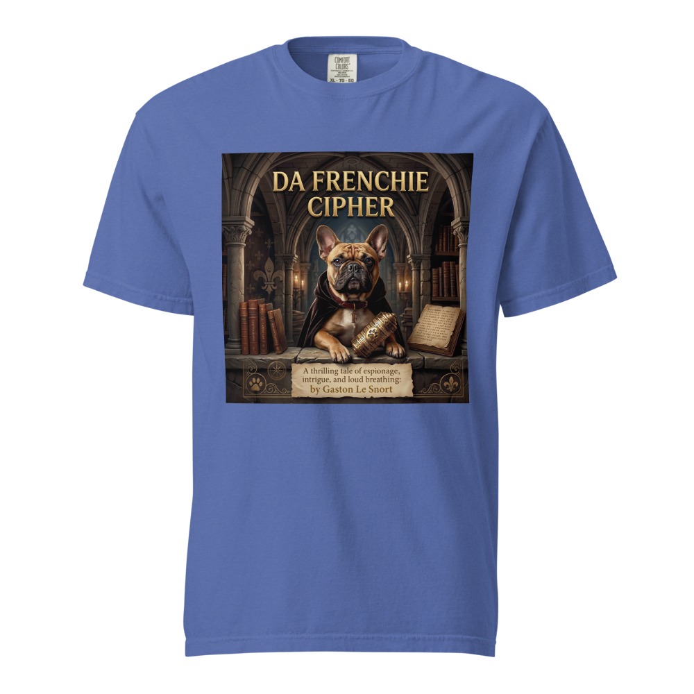 Lesnort - "Da Frenchie Cipher" Funny Book Cover Tshirt
