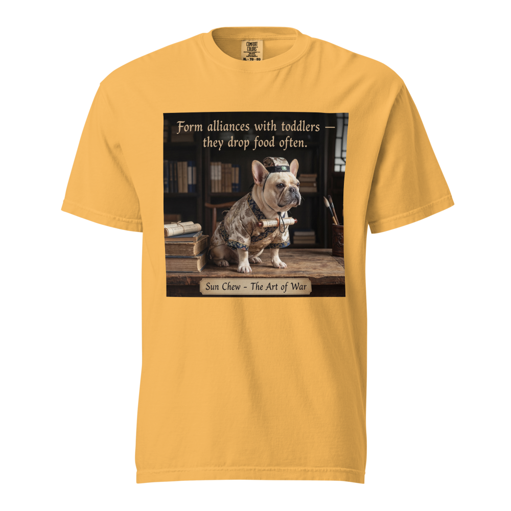 Lesnort - "Sun Chew - Toddler Alliances" Funny Frenchie Scholar Tee