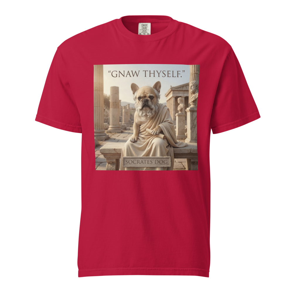 Lesnort - "Gnaw Thyself" Philosopher Dog Graphic T-Shirt