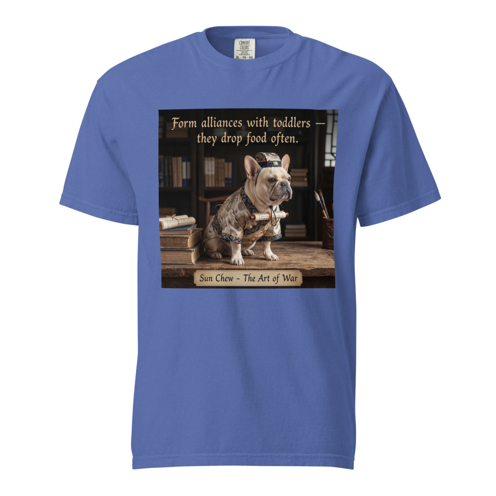 Lesnort - "Sun Chew - Toddler Alliances" Funny Frenchie Scholar Tee