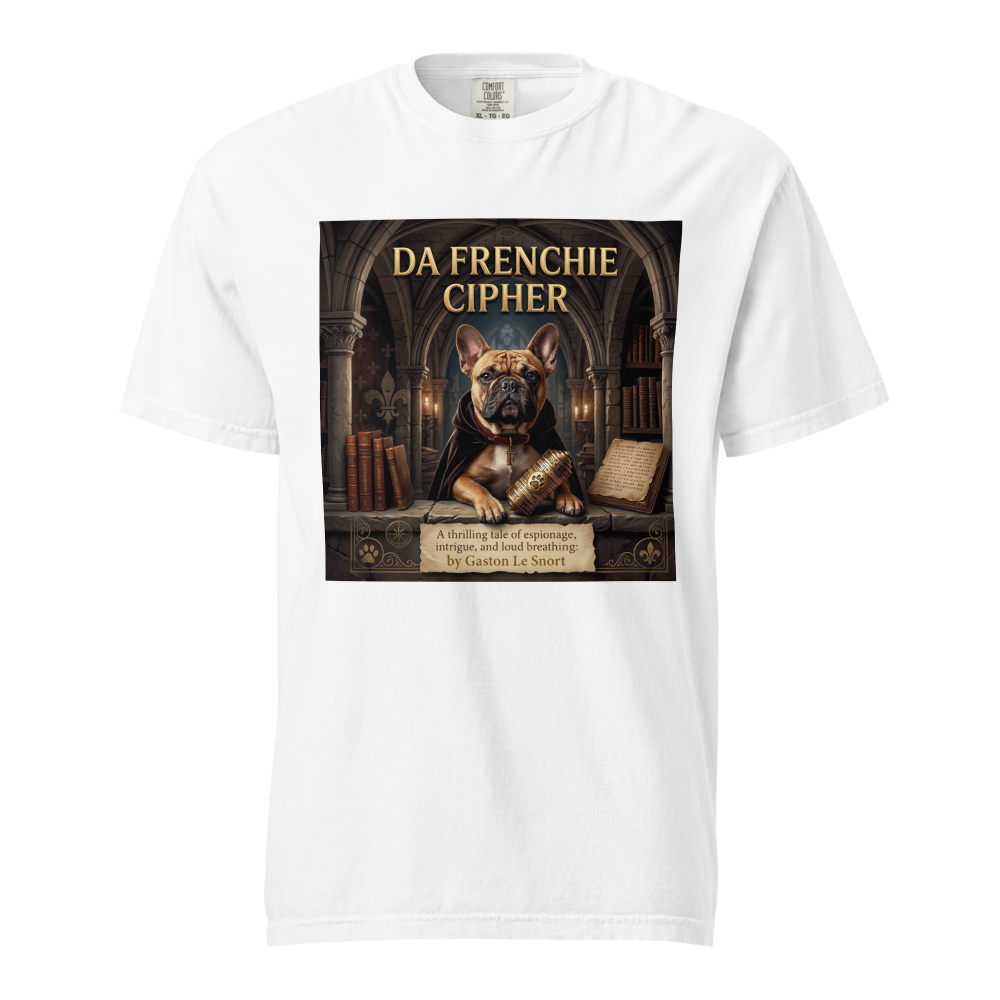 Lesnort - "Da Frenchie Cipher" Funny Book Cover Tshirt