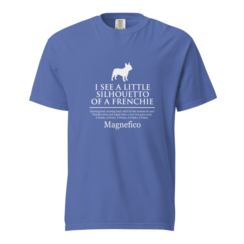 Lesnort - "Silhouetto of a Frenchie" Funny Dog Song Tshirt