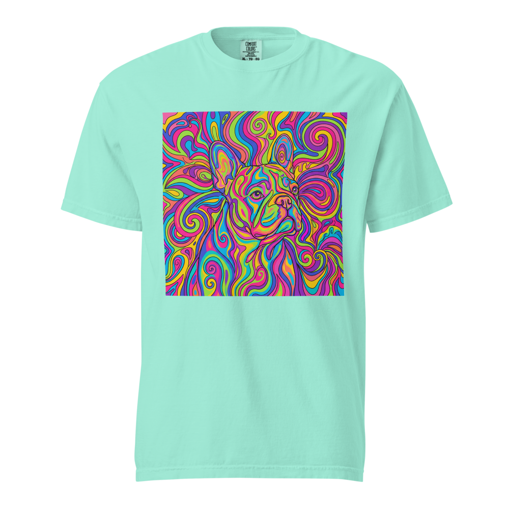Lesnort - "Trippy Frenchie" Psychedelic Swirl Graphic Tee