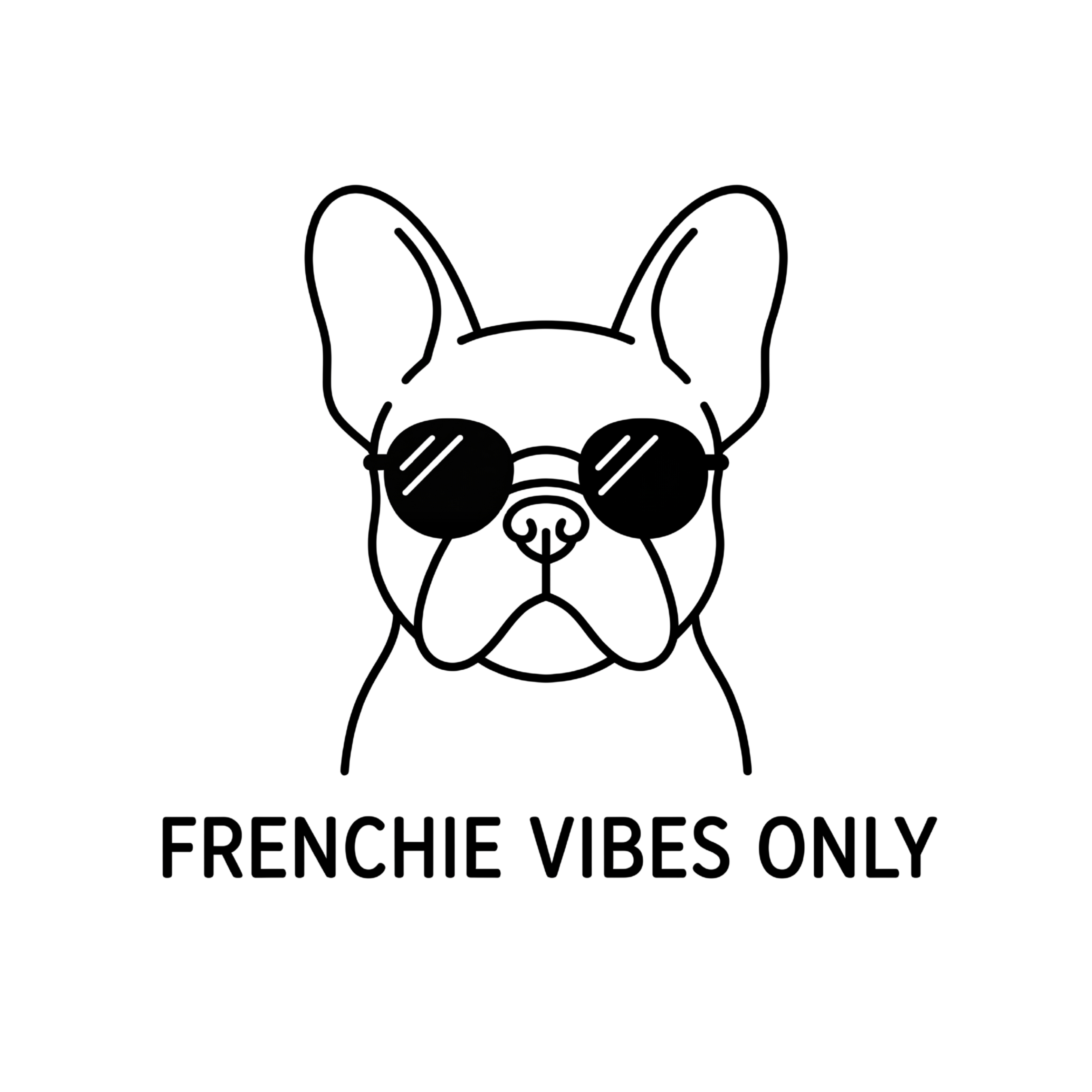 Lesnort - Modern "Frenchie Vibes Only" T-Shirt | Cool Dog in Specs