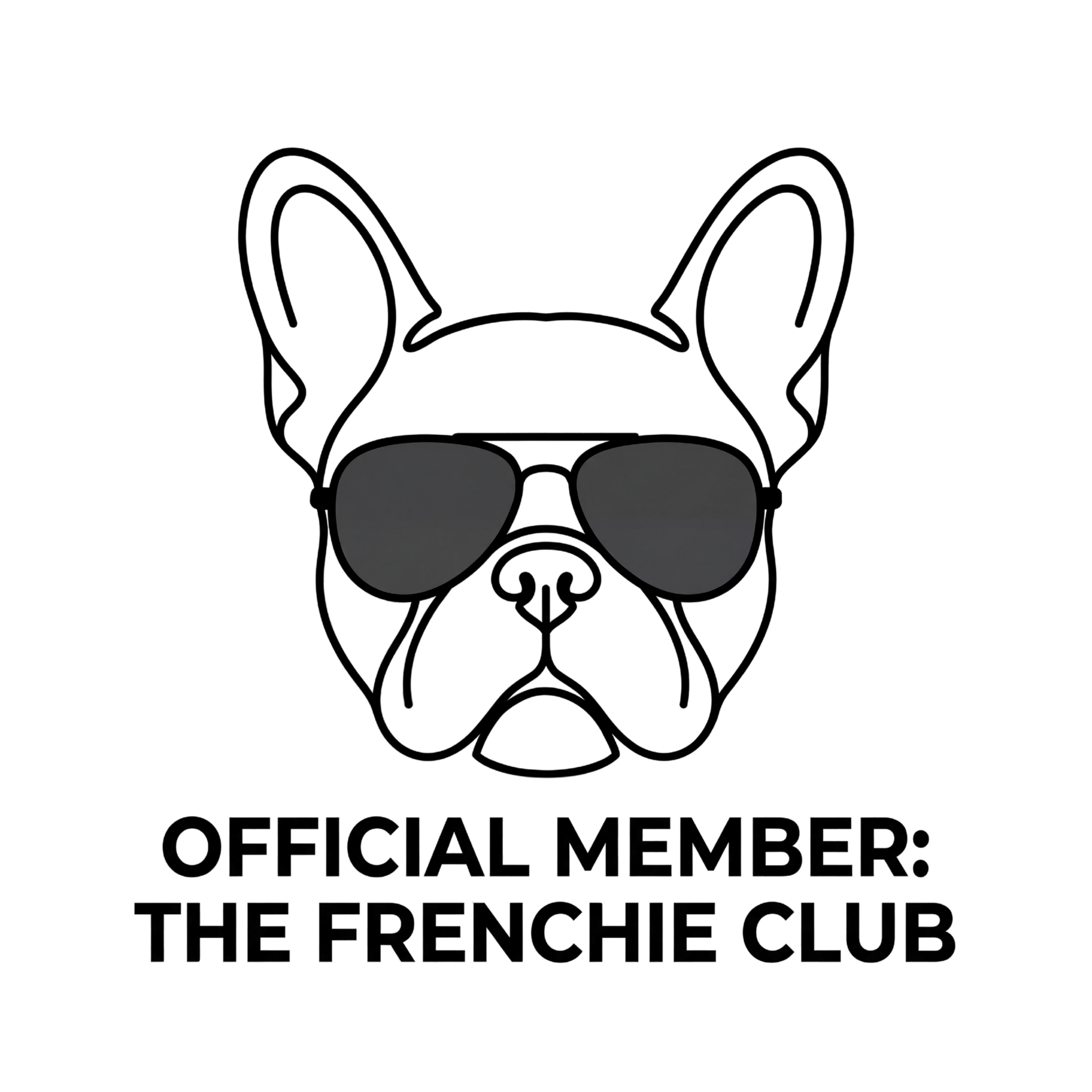 Lesnort - "Official Member: The Frenchie Club" Aviator Graphic Tee