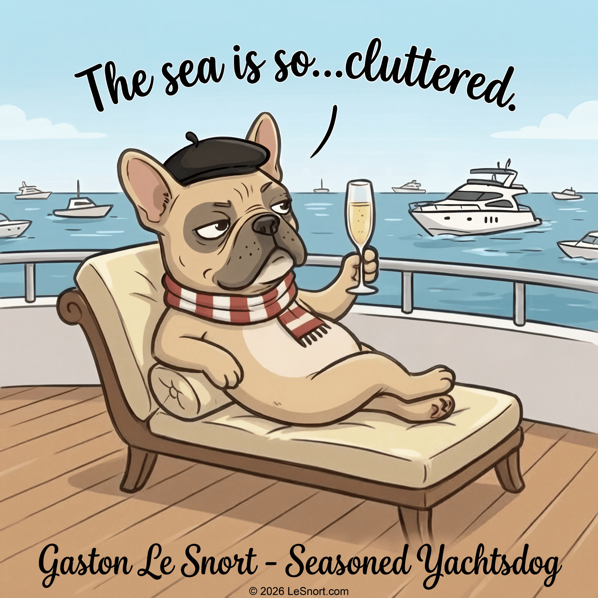 Lesnort - Gaston Le Snort – Seasoned Yachtsdog T‑Shirt