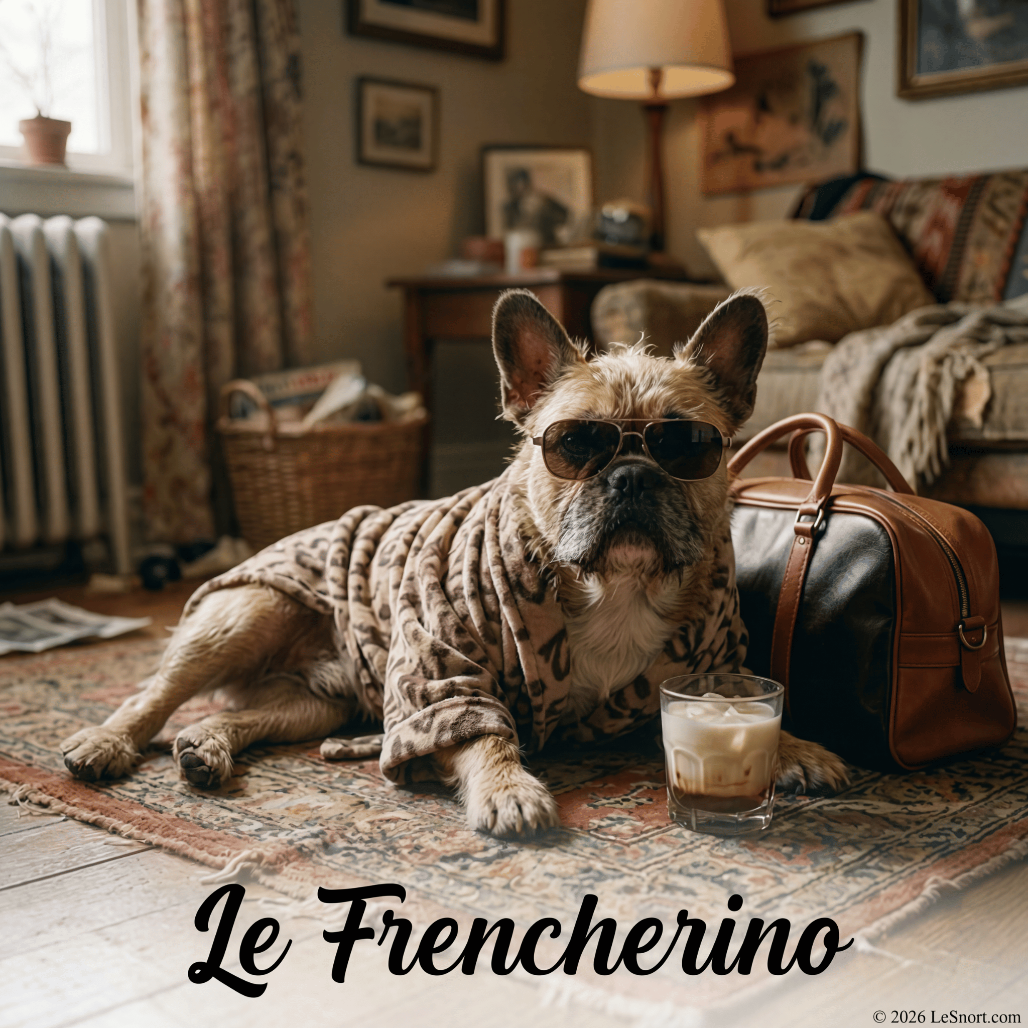 Lesnort - "Le Frencherino" Chill Dog Retro T-Shirt