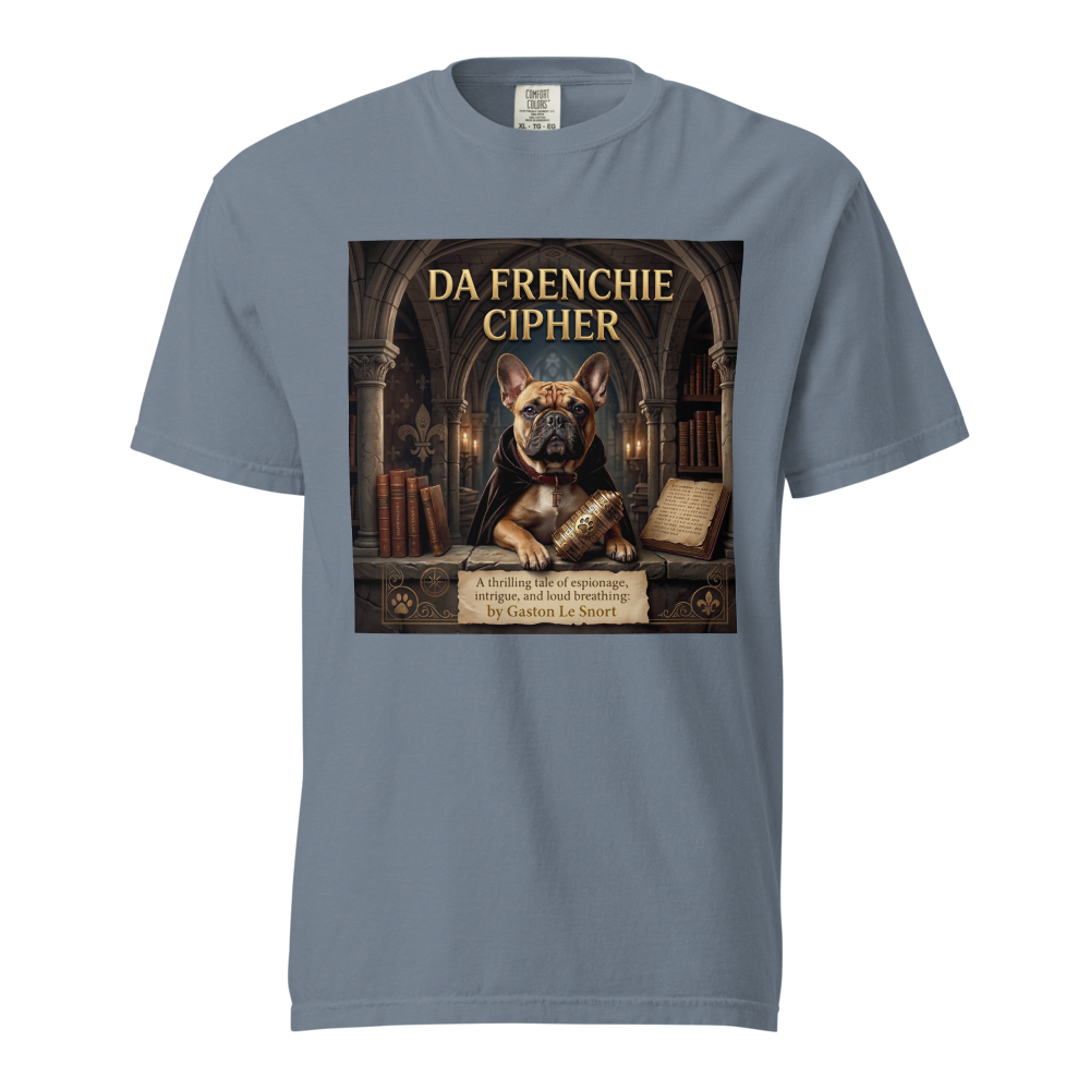 Lesnort - "Da Frenchie Cipher" Funny Book Cover Tshirt