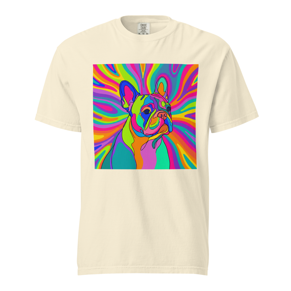 Lesnort - "Psychedelic Frenchie" Neon Pop Art Graphic Tee