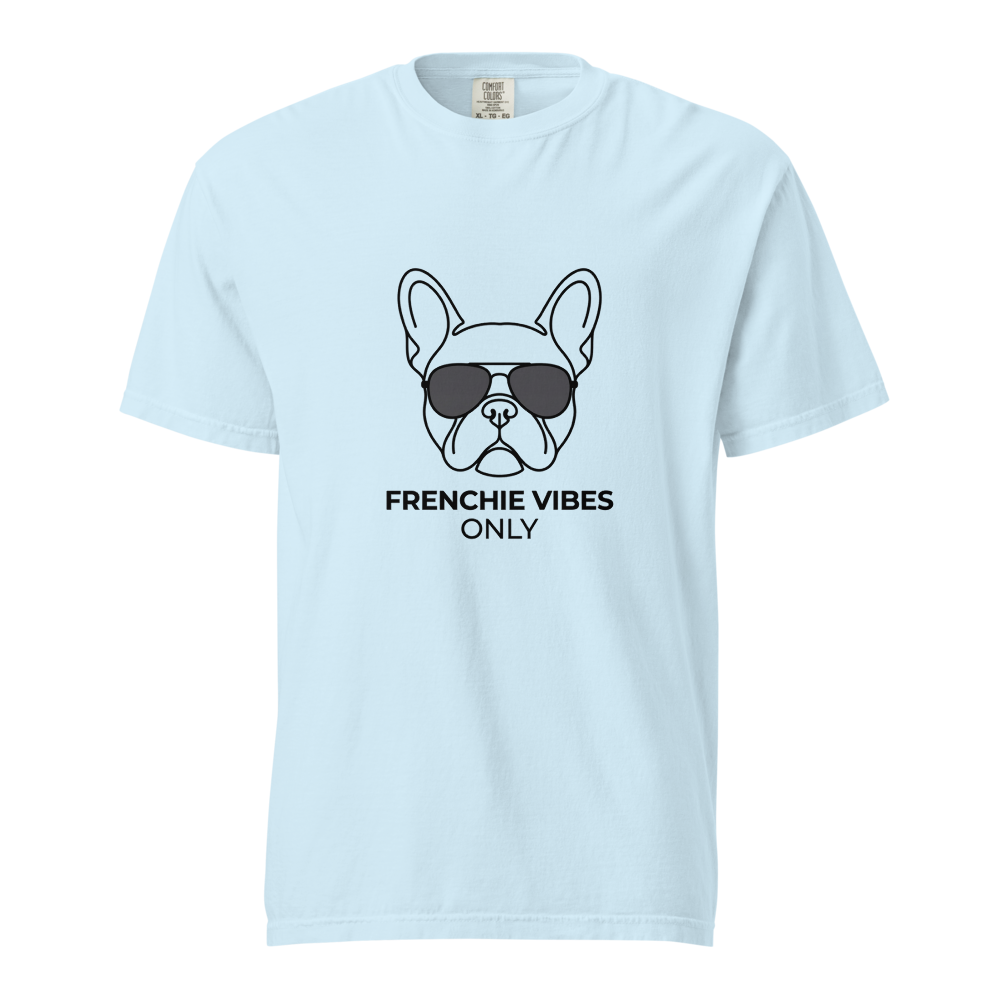 Lesnort - Bold "Frenchie Vibes Only" T-Shirt | Dog in Aviators