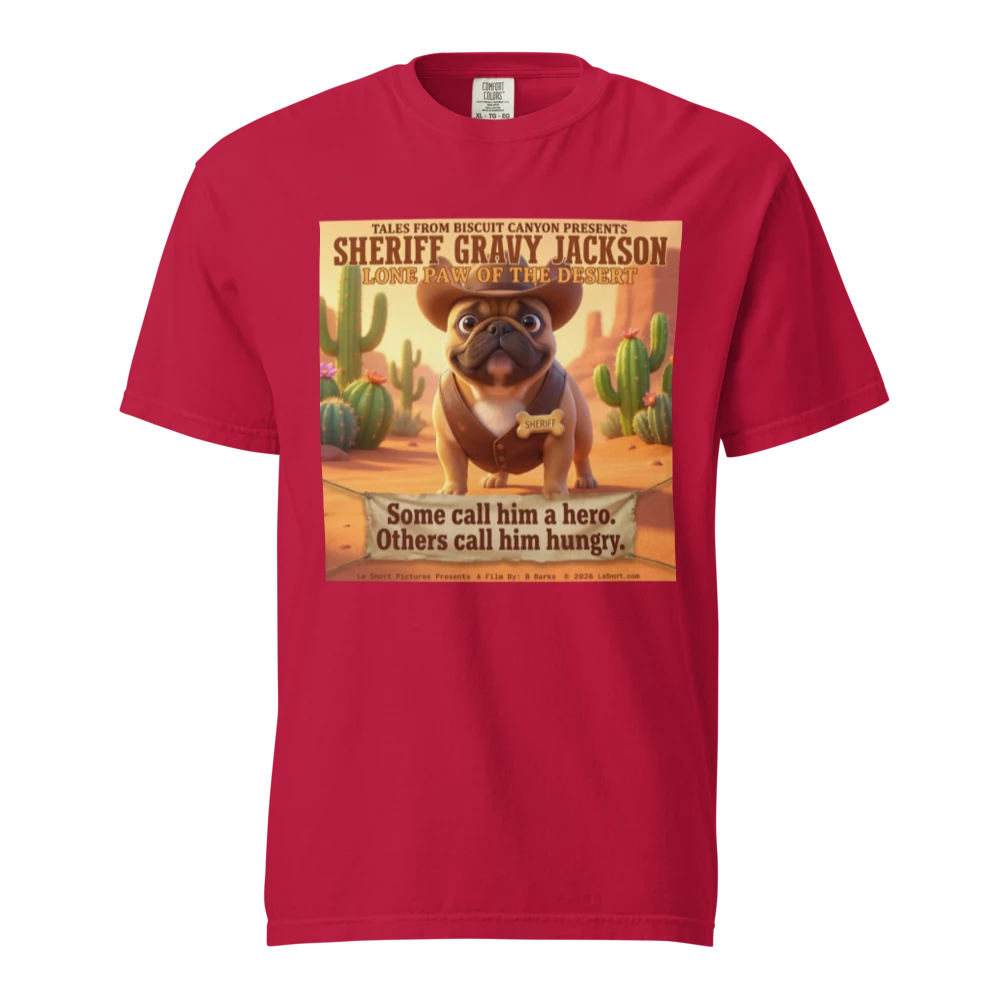 Lesnort - Sheriff Gravy Jackson – Lone Paw of the Desert Funny Dog T‑Shirt