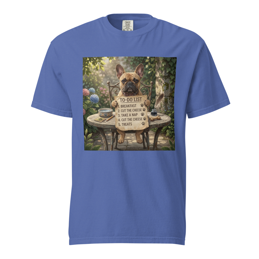 Lesnort - "Daily Schedule" Funny French Bulldog T-Shirt
