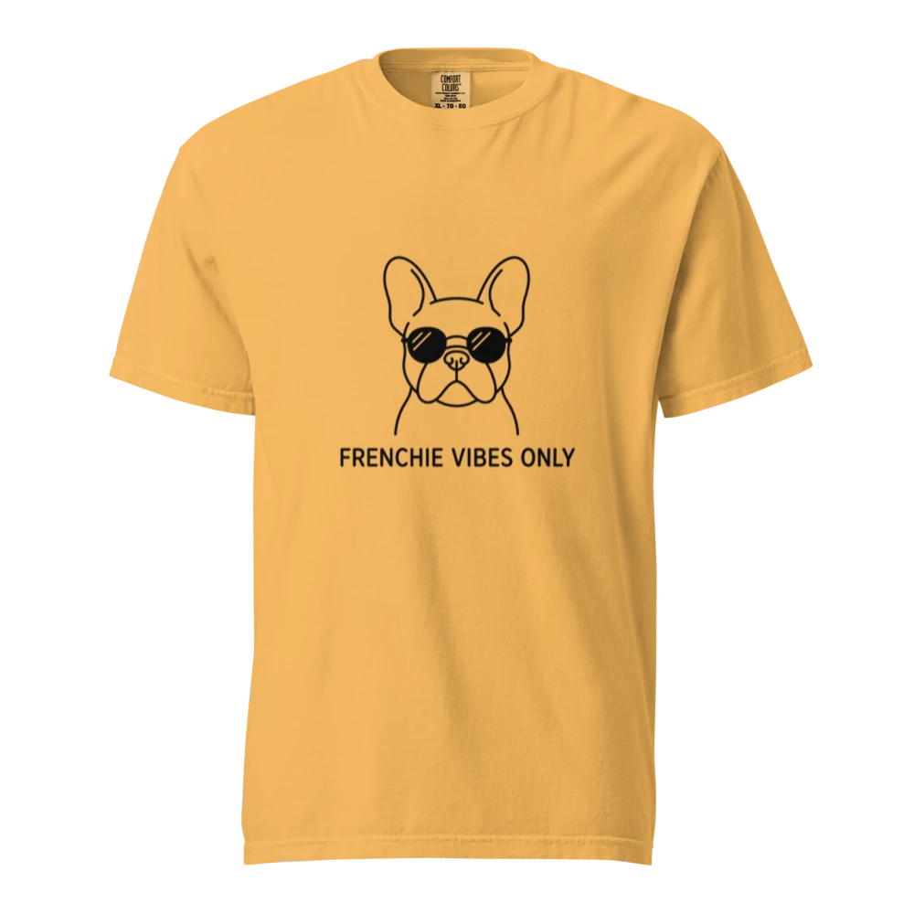 Lesnort - Modern "Frenchie Vibes Only" T-Shirt | Cool Dog in Specs