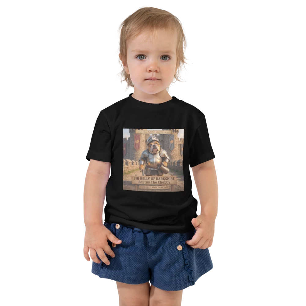 Lesnort - "Sir Belly of Barkshire" Funny Bulldog Knight Toddler Tee