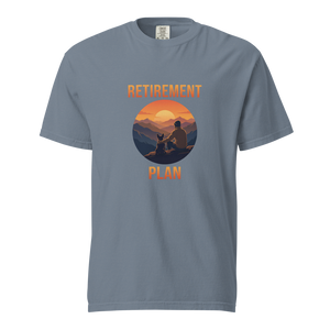 Lesnort - For Men - "Retirement Plan" Mountain Sunset Frenchie T-Shirt