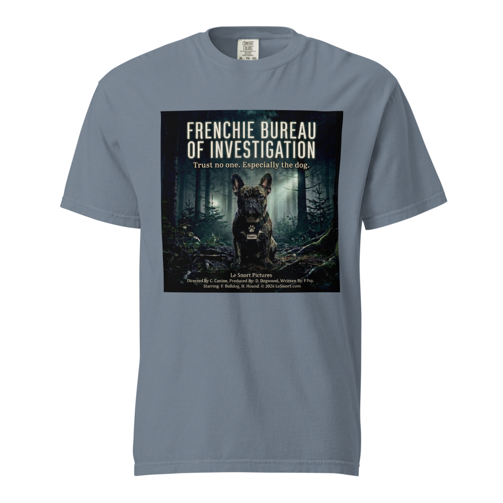 Lesnort - "Frenchie Bureau of Investigation" Sci-Fi Parody Tshirt  Description: