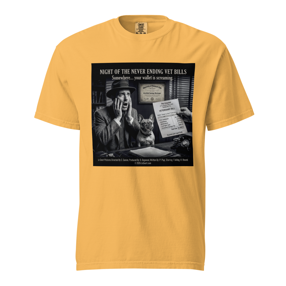 "Night of the Never Ending Vet Bills" Funny Dog Graphic Tshirt
