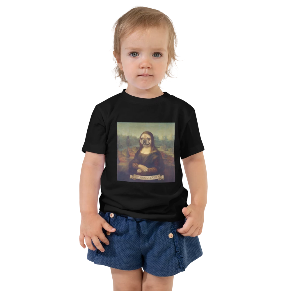 Lesnort - "The Mona Leash-A" Classic Art Parody Toddler T-Shirt