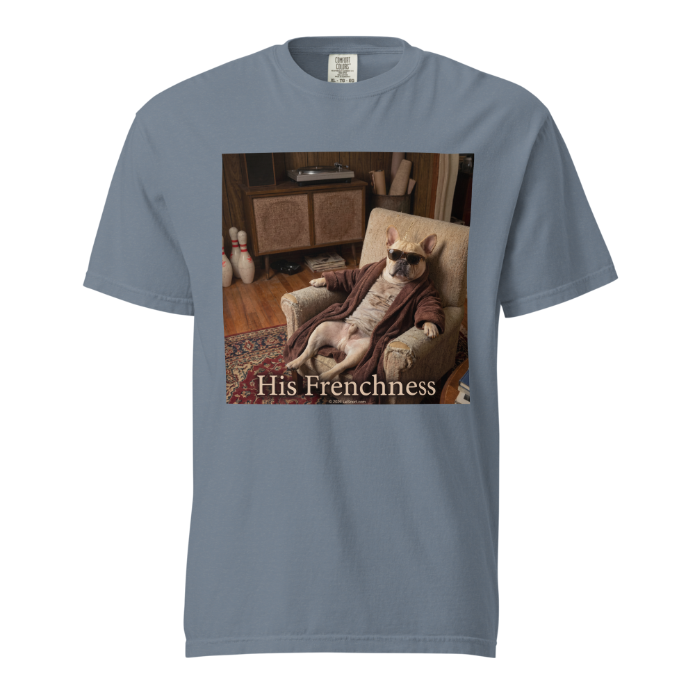 Lesnort - "His Frenchness" Lazy Dog Retro T-Shirt