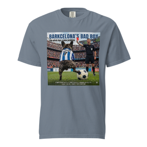 Lesnort - "Barkcelona's Bad Boy" Red Card Parody Frenchie Tee