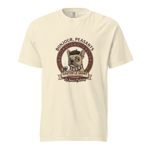 Lesnort - "Purveyor of Snobbery" Frenchie Coffee Graphic T-Shirt