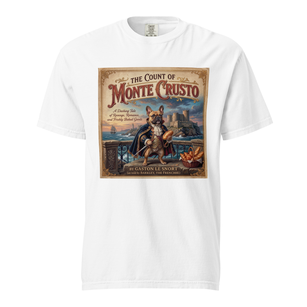 Lesnort - "The Count of Monte Crusto" Funny Frenchie Parody Tshirt