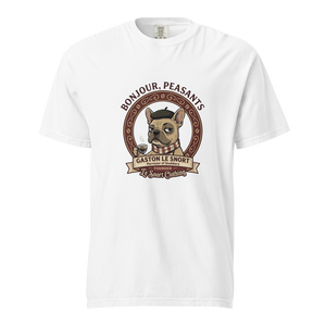 Lesnort - "Purveyor of Snobbery" Frenchie Coffee Graphic T-Shirt