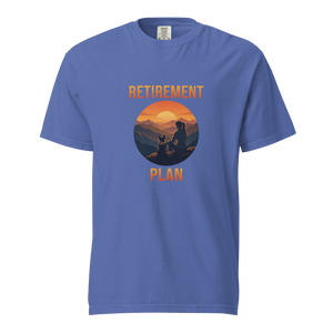 Lesnort - For Women - "Retirement Plan" Frenchie Mountain Sunset Graphic Tee