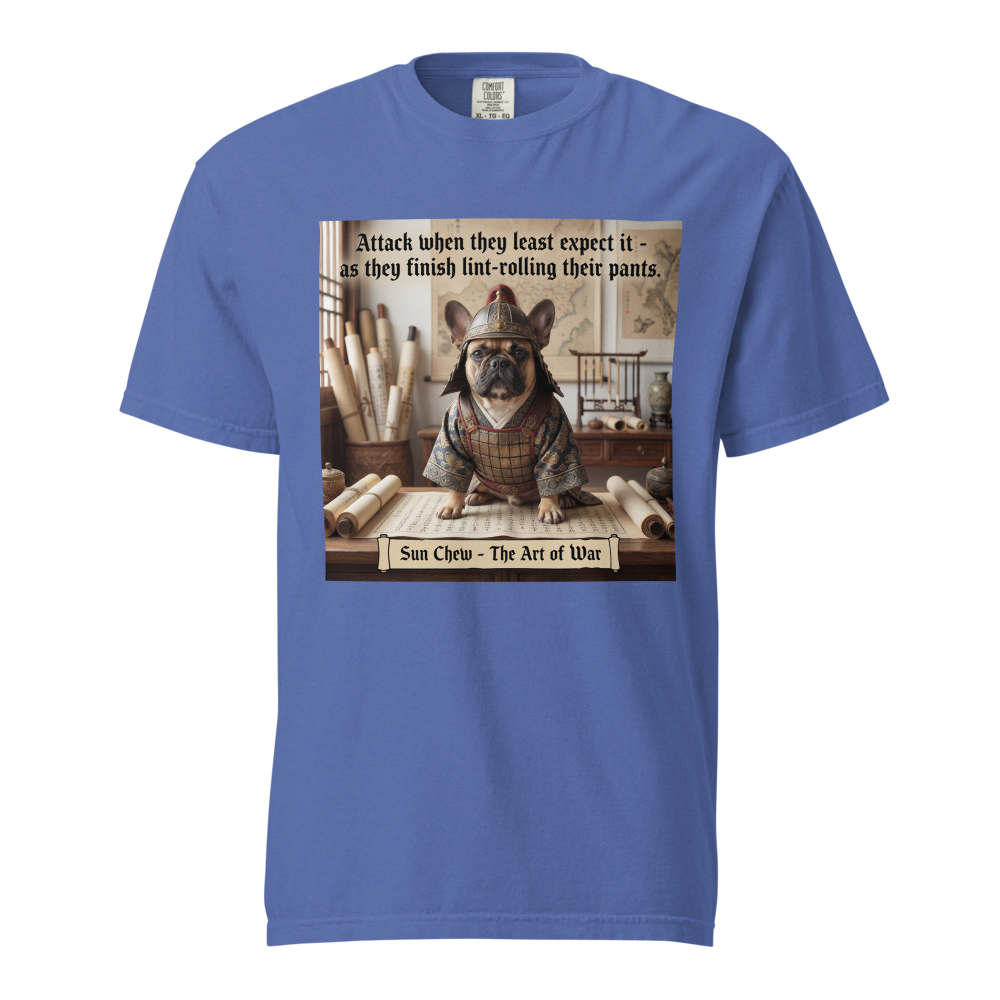 Lesnort - "Sun Chew - Lint Roller Attack" Funny Frenchie General Tee