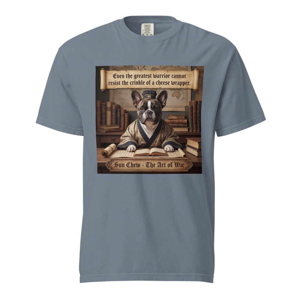 Lesnort - "Sun Chew - The Cheese Wrapper" Funny Frenchie Parody Tee