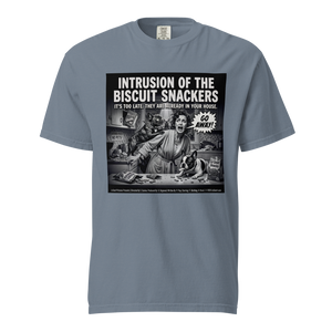 "Intrusion of the Biscuit Snackers" Retro B-Movie Parody Tshirt