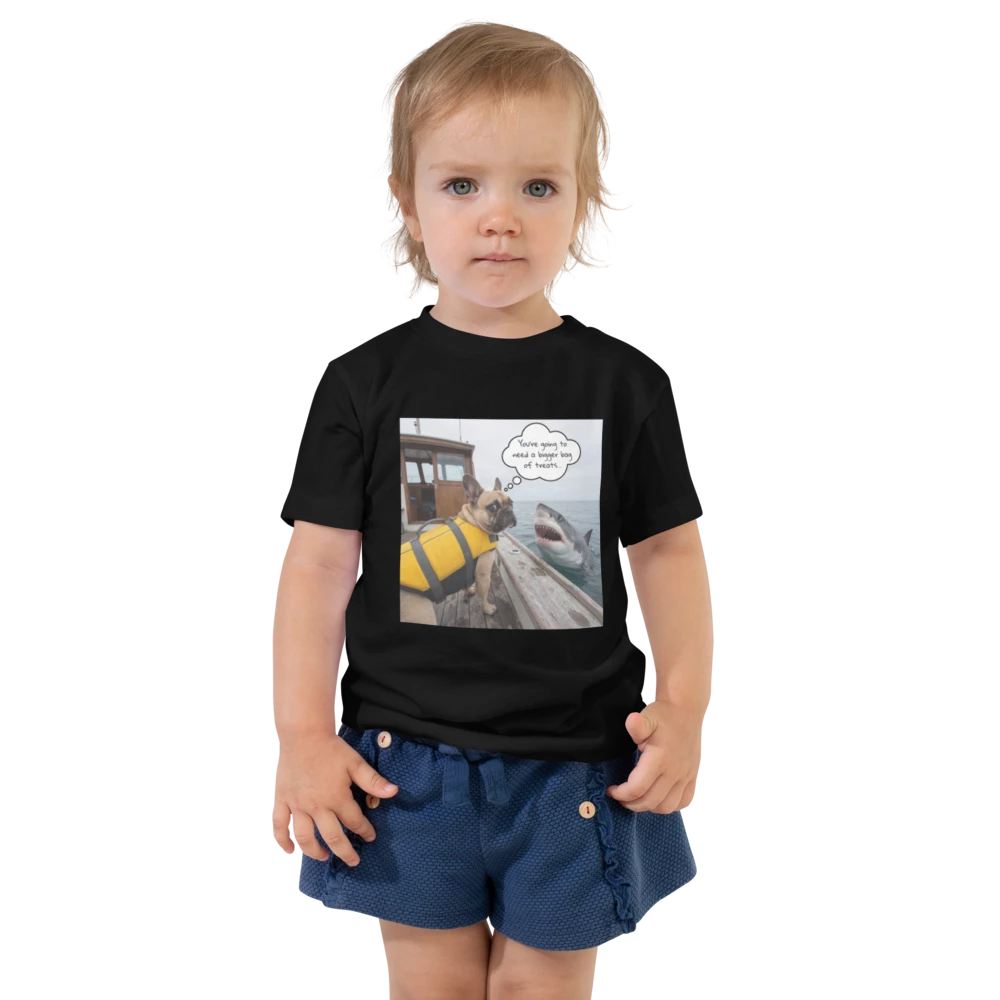 Lesnort - "Bigger Bag of Treats" Funny Shark Dog Toddler T-Shirt