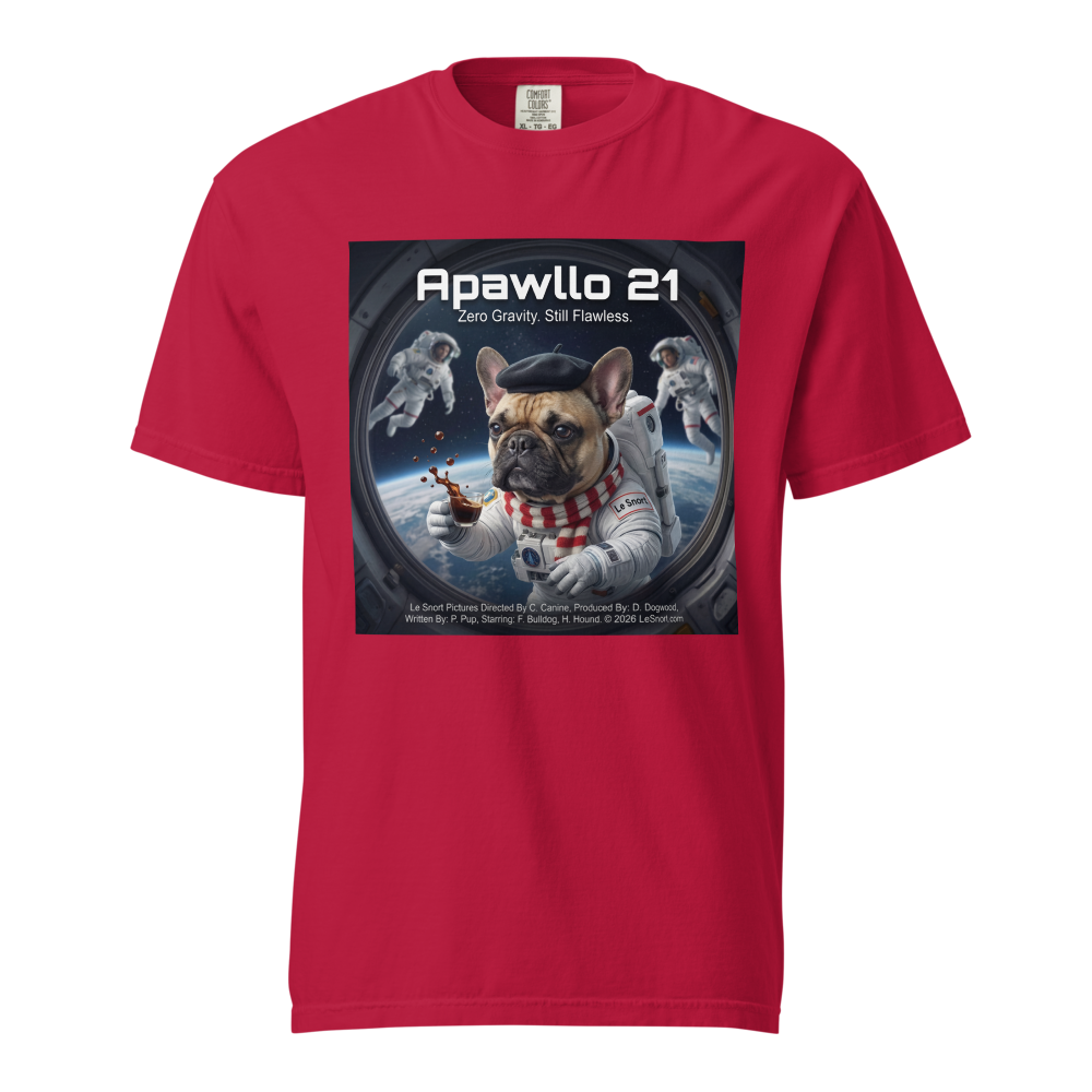 Lesnort - "Apawllo 21" Astronaut Parody Frenchie Tee