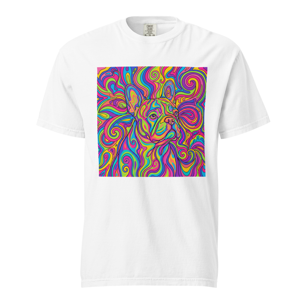 Lesnort - "Trippy Frenchie" Psychedelic Swirl Graphic Tee