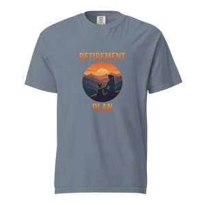 Lesnort - For Women - "Retirement Plan" Frenchie Mountain Sunset Graphic Tee