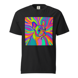 Lesnort - "Psychedelic Frenchie" Neon Pop Art Graphic Tee