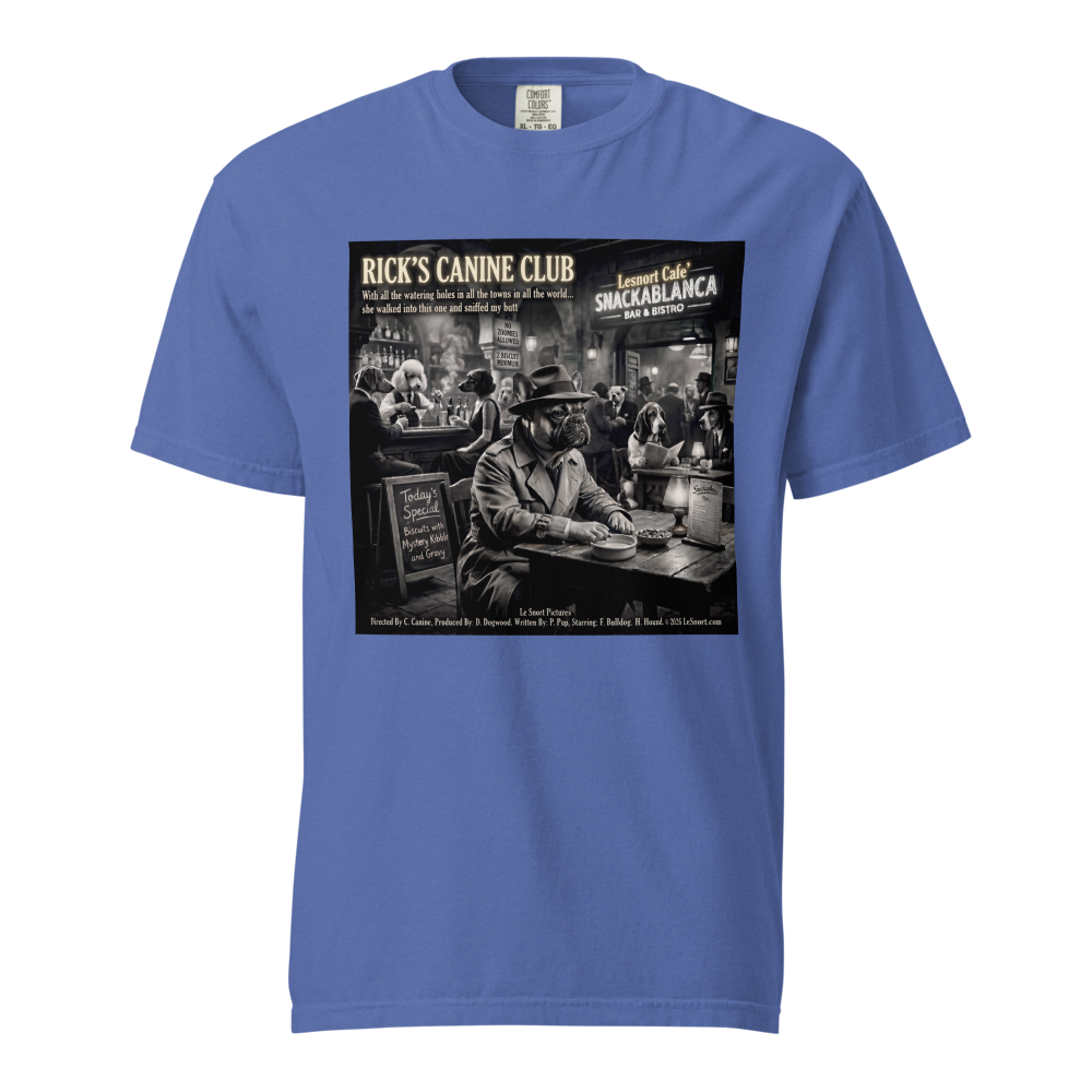 "Rick's Canine Club" Funny Film Noir Dog Graphic Tshirt