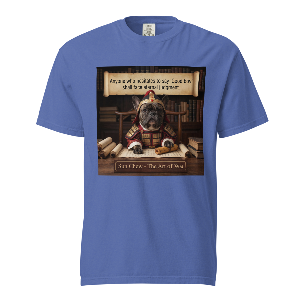 Lesnort - "Sun Chew - Eternal Judgement" Funny Frenchie T-Shirt